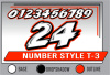 PRINTED NUMBER SET T-3